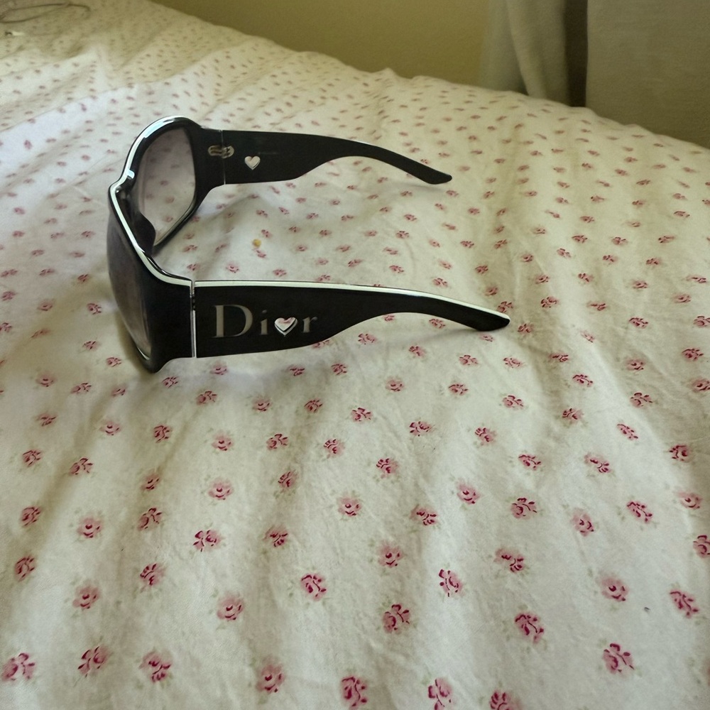 Dior Black Sunglasses with Heart Accent